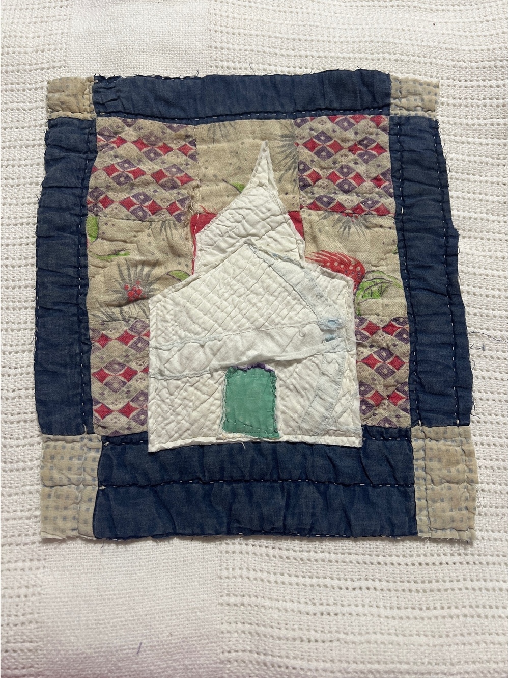 Vintage quilted church wall hanging